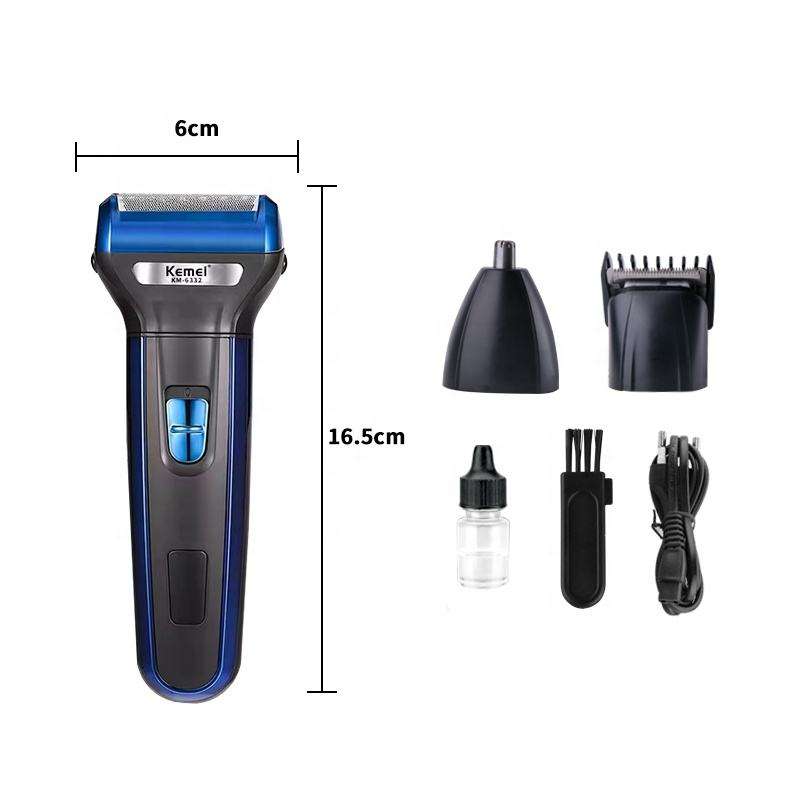 Kemei 3-in-1 Trimmer – Rechargeable Beard, Nose & Hair Grooming Kit in Pakistan