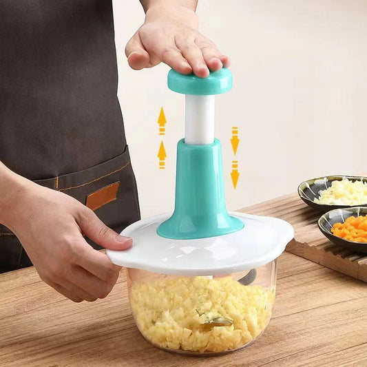 Hand Push Chopper with Beater & Safety Lock – Multifunction Vegetable Cutter