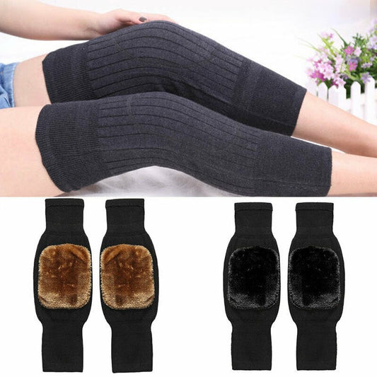 Premium Winter Fur Knee Warmers Pair, Soft Thermal Knee and Leg Protectors