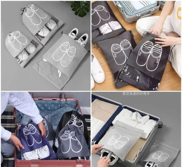 Printed Non-Woven Travel Shoe Pouch – Dustproof & Lightweight Organizer