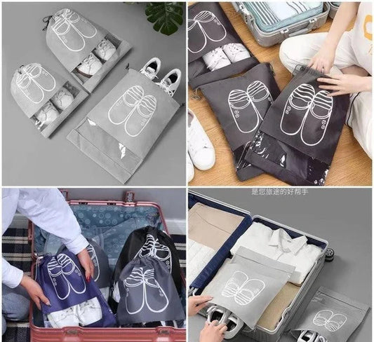 Printed Non-Woven Travel Shoe Pouch – Dustproof & Lightweight Organizer