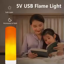 USB LED Flame Lamp – Real Flame Effect Candle Light, Energy Saving USB Decorative Night Lamp for Bedroom & Home Décor in Pakistan