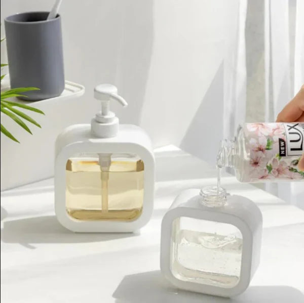 Large Capacity Press Clear Liquid Soap Dispenser Bottle – Refillable & Leak-Proof
