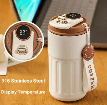 Smart Stainless Steel Coffee Mug with LED Temperature Display