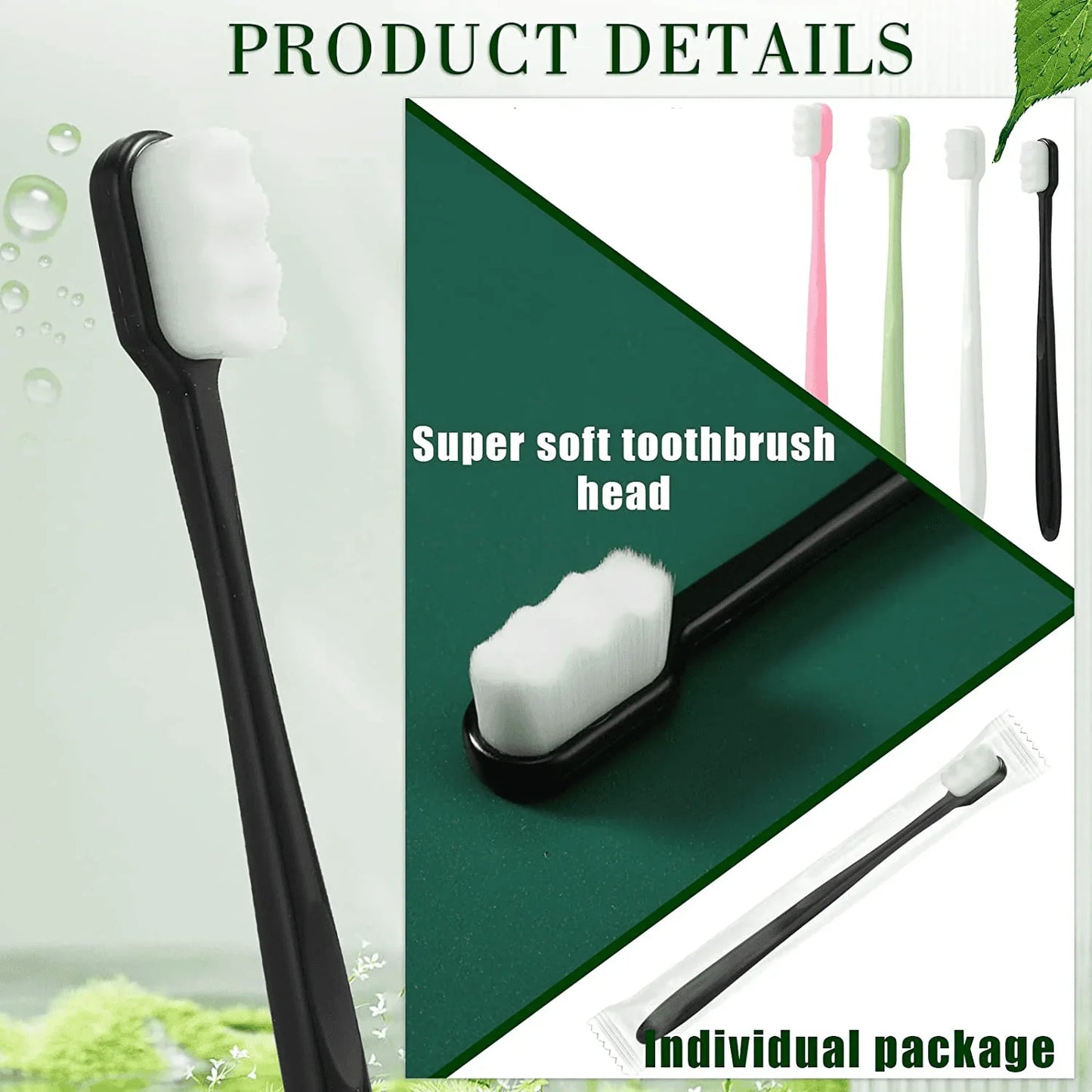 12,000 Bristles Ultra Fine Soft Toothbrush (With Travel Case) – Gentle & Deep Cleaning