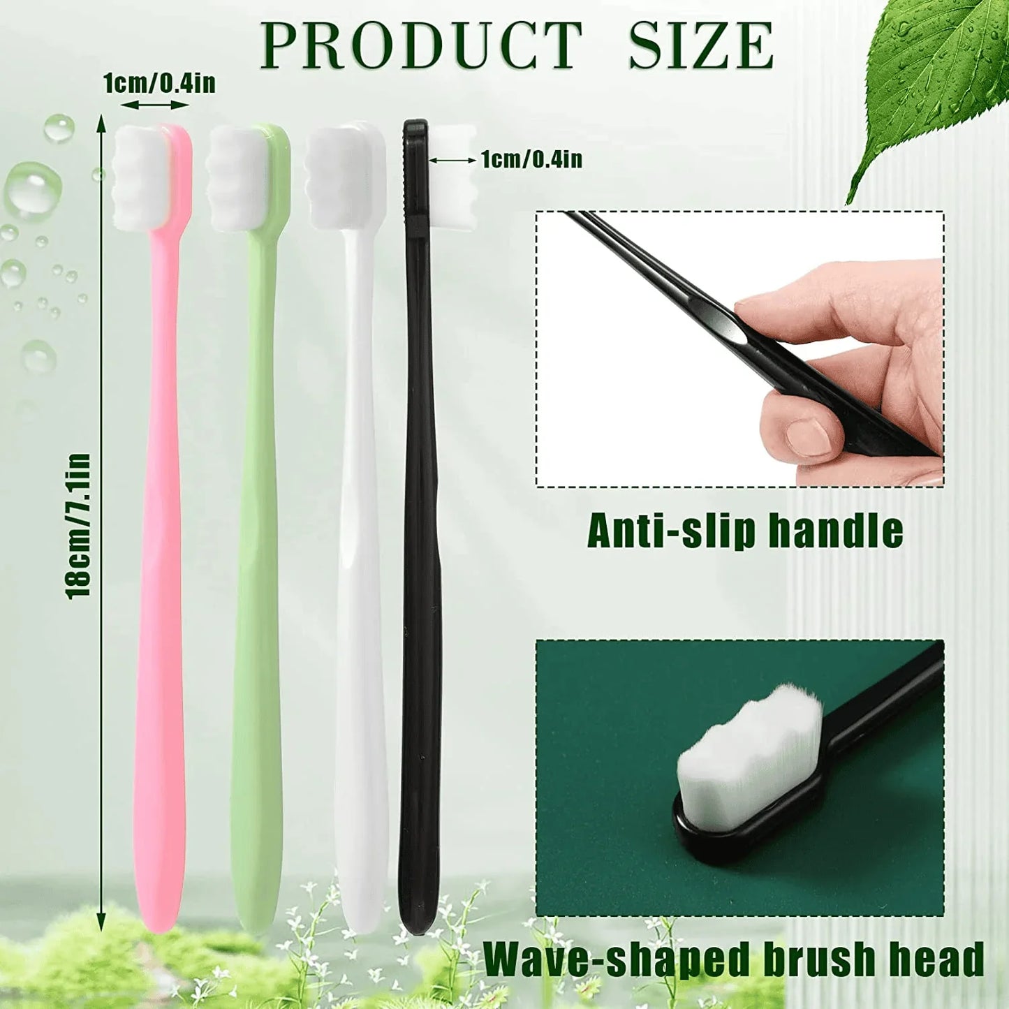 12,000 Bristles Ultra Fine Soft Toothbrush (With Travel Case) – Gentle & Deep Cleaning