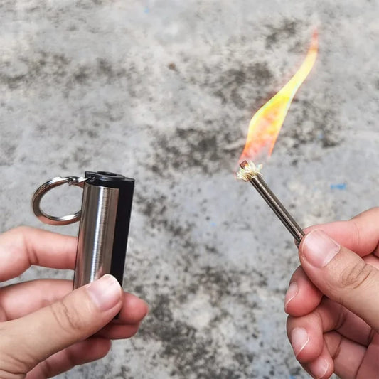 Fire Starter Flint Match Lighter Keychain – Emergency Camping Survival Gear