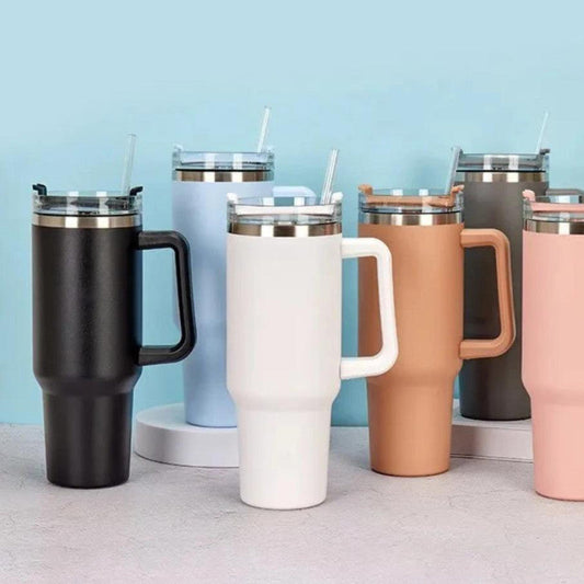 1200 ml Large Capacity Tumbler with Handle & Straw – Leak-Proof Water Bottle