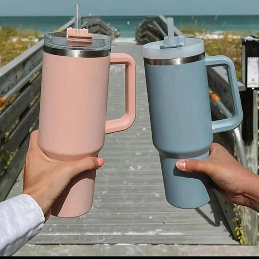 1200 ml Large Capacity Tumbler with Handle & Straw – Leak-Proof Water Bottle