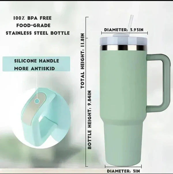 1200 ml Large Capacity Tumbler with Handle & Straw – Leak-Proof Water Bottle