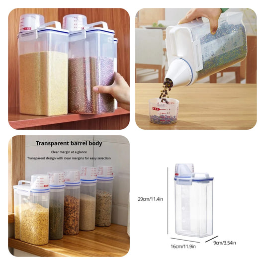 Airtight Food Storage Containers – 2.5L Cereal & Snack Kitchen Jars