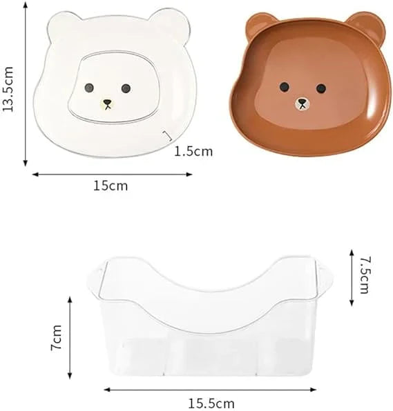 8 Pcs Cute Bear Snack Plates for Kids – BPA-Free & Durable Dinnerware Set