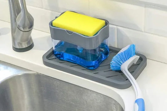 Soap Pump with Sponge Holder – Multifunction Kitchen & Bathroom Dispenser | Premium Quality