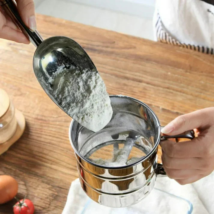 Stainless Steel Flour Sieve – Handheld Cup Strainer