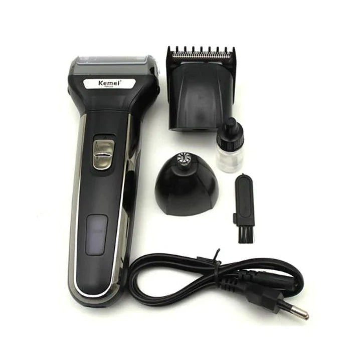 Kemei 3-in-1 Trimmer – Rechargeable Beard, Nose & Hair Grooming Kit in Pakistan