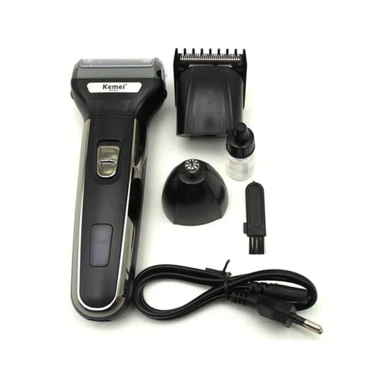 Kemei 3-in-1 Trimmer – Rechargeable Beard, Nose & Hair Grooming Kit in Pakistan