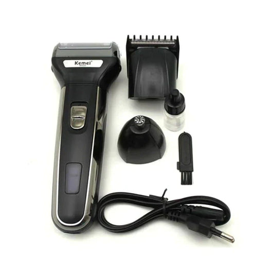 Kemei 3-in-1 Trimmer – Rechargeable Beard, Nose & Hair Grooming Kit in Pakistan