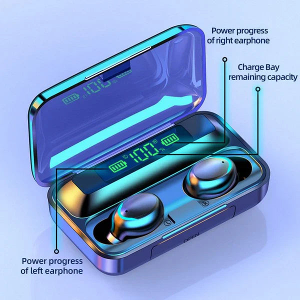 Highest Quality - F9-5 Bluetooth Earphones Wireless Stereo Earbuds with Touch Control