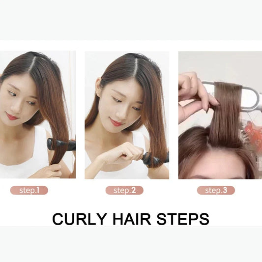 Electric Hair Brush Straightener – Hot Comb Curler with 30s Fast Heating