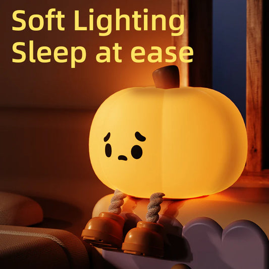 Pumpkin Silicone Pat Lamp – Relaxing Touch Light with Sleep Timer & 3 Brightness Levels