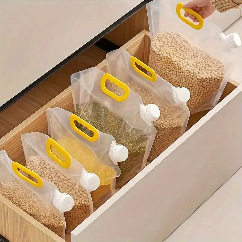 Sealed Storage Bags – Portable Transparent Food & Grain Storage Bags (2.5L & 5L)