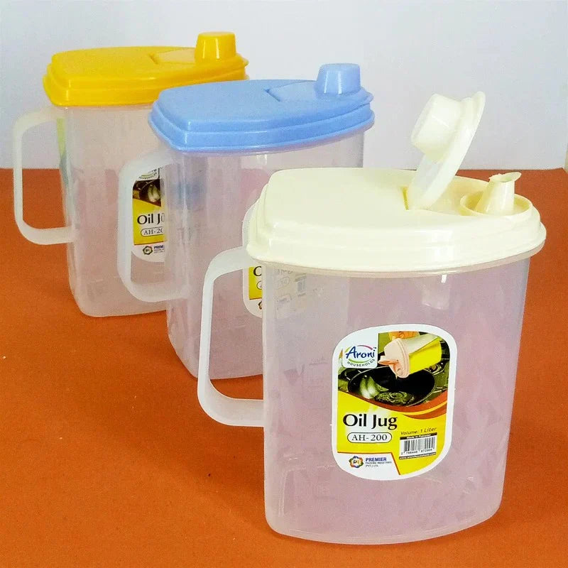 Premium Quality 1 Litre Plastic Oil Jug for Kitchen Cooking Oil Storage