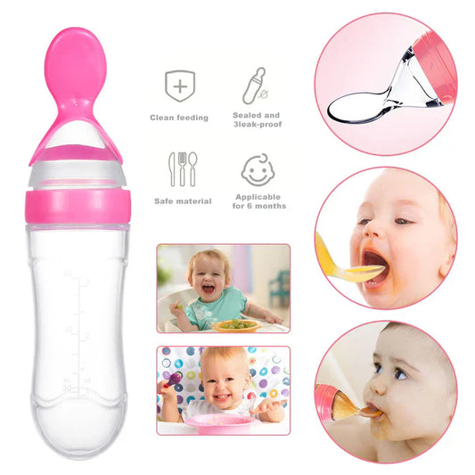 Baby Silicone Spoon Feeder – Soft Tip – Ideal for Cerelac & Purees