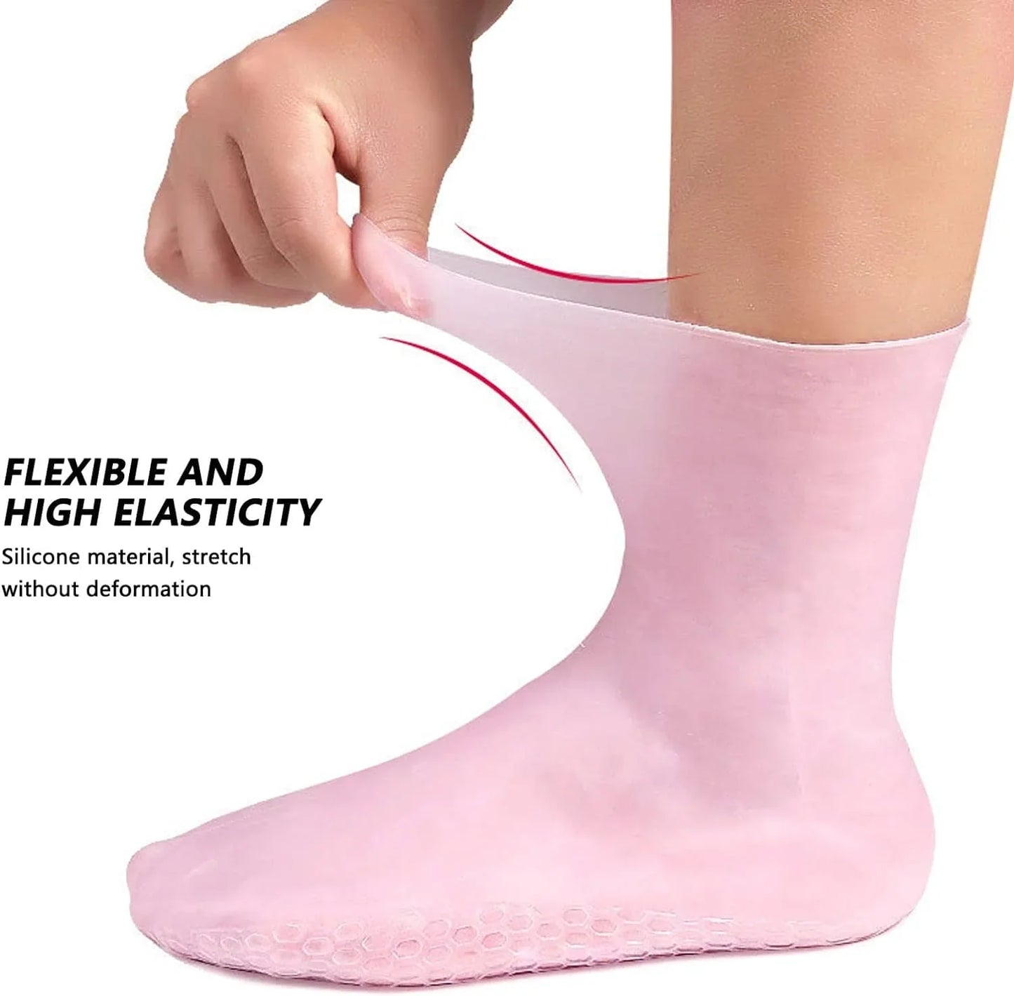 Silicone Gel Moisturizing Sock – Foot Care Pedicure Socks for Dry Cracked Heels & Softening Rough Skin
