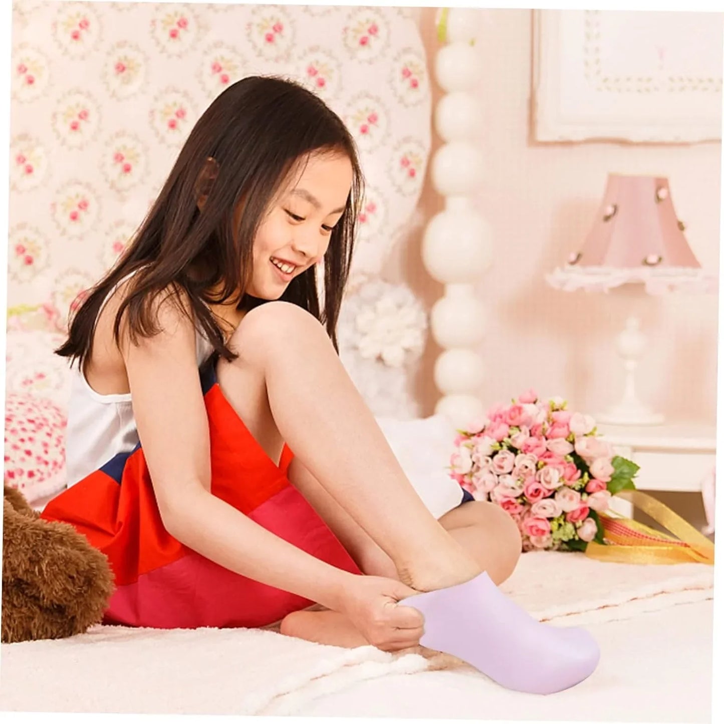 Silicone Gel Moisturizing Sock – Foot Care Pedicure Socks for Dry Cracked Heels & Softening Rough Skin