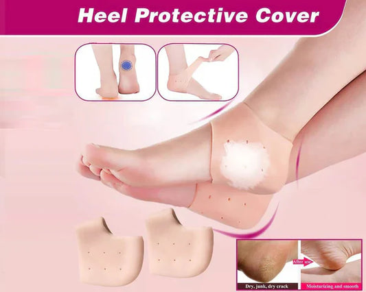 1 Pair Silicone Gel Heel Pad Socks – Pain Relief & Anti-Crack Heel Protector
