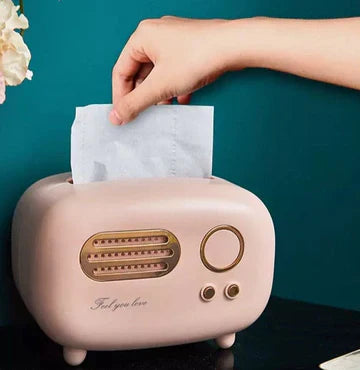 Retro Radio Design Tissue Box – Stylish Home & Car Tissue Holder