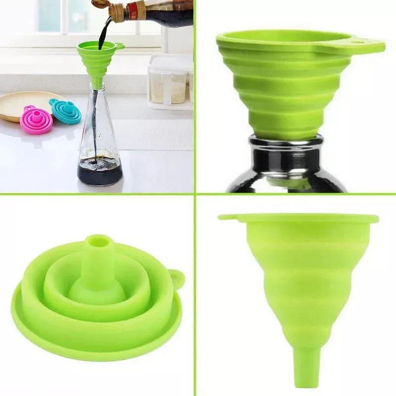 Flexible Silicone Foldable Kitchen Funnel – Space-Saving & Easy Pouring