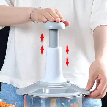 Hand Push Chopper with Beater & Safety Lock – Multifunction Vegetable Cutter