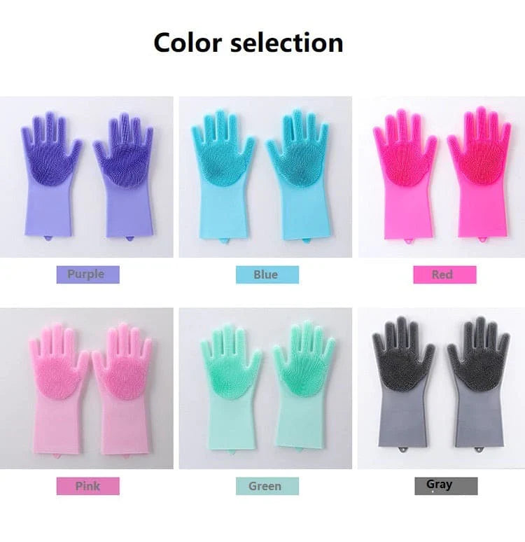 Premium Quality Silicone Washing Gloves – Hand Gloves for Dishwashing & Cleaning
