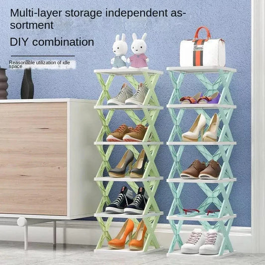 Premium Foldable X-Shape 5-Layer Shoe Rack – Space-Saving Organizer in Pakistan