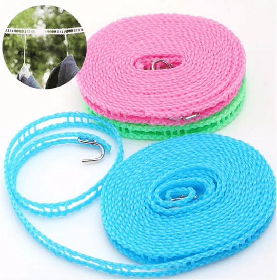 Portable Clothes Drying Rope β Adjustable Windproof Laundry Clothesline for Indoor & Outdoor Travel Use (5 Meter)