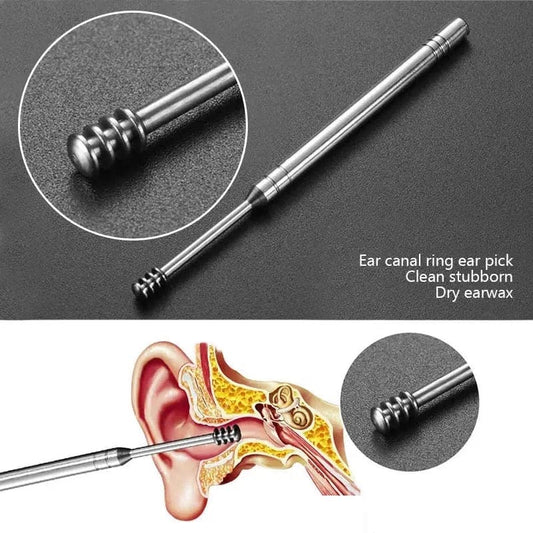 6PCS Ear Pick Cleaning Tools Set in Leather Case – Stainless Steel Reusable Kit