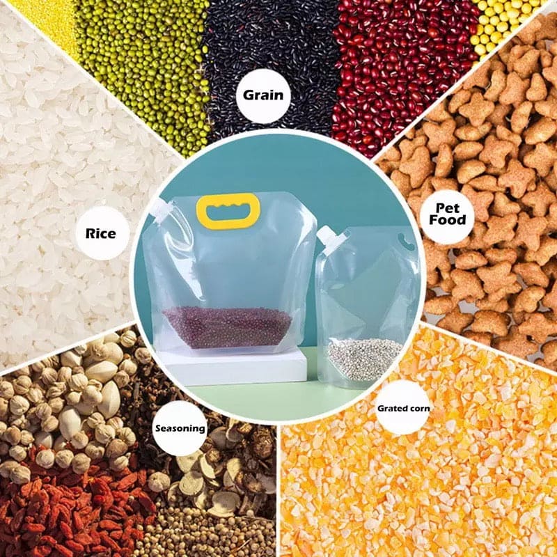 Sealed Storage Bags – Portable Transparent Food & Grain Storage Bags (2.5L & 5L)