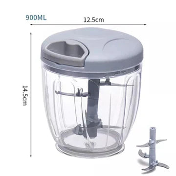 Large Size 900ML Hand-Pull Manual Chopper & Masher – Multifunctional Portable Food Processor