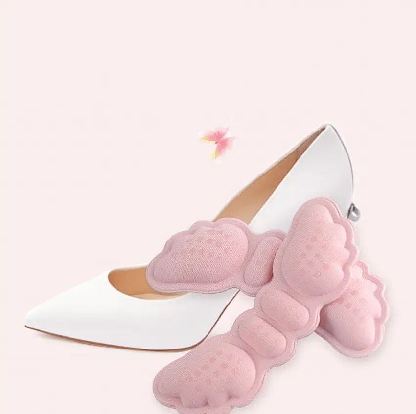 Pair of Butterfly Shoe Insole Heel Liner Grips & Protector – Anti-Slip Comfort Pads for Shoes