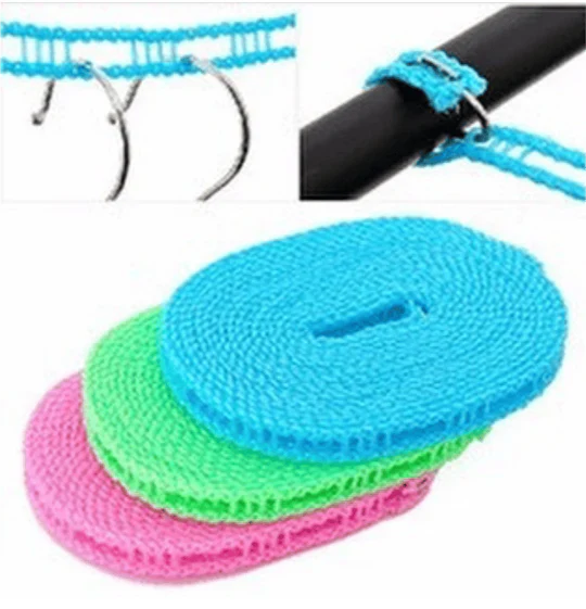 Portable Clothes Drying Rope β Adjustable Windproof Laundry Clothesline for Indoor & Outdoor Travel Use (5 Meter)