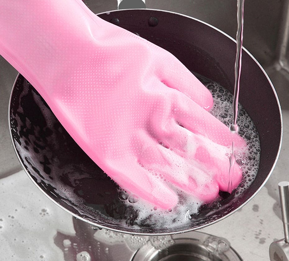 Premium Quality Silicone Washing Gloves – Hand Gloves for Dishwashing & Cleaning
