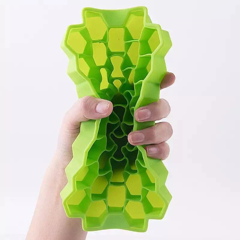 Silicone Honeycomb Ice Cube Tray with Lid – 37 Cells (Flexible & BPA-Free)
