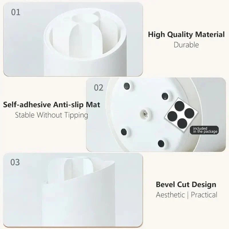 360° Rotating Makeup Brush Holder – Organizer Stand with Compartments