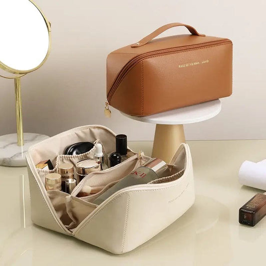 Large Capacity Leather Travel Cosmetic Bag – Stylish Organizer
Leather Travel Cosmetic Bag for Makeup and Accessories
Durable Makeup Organizer Bag – Large Capacity & Elegant