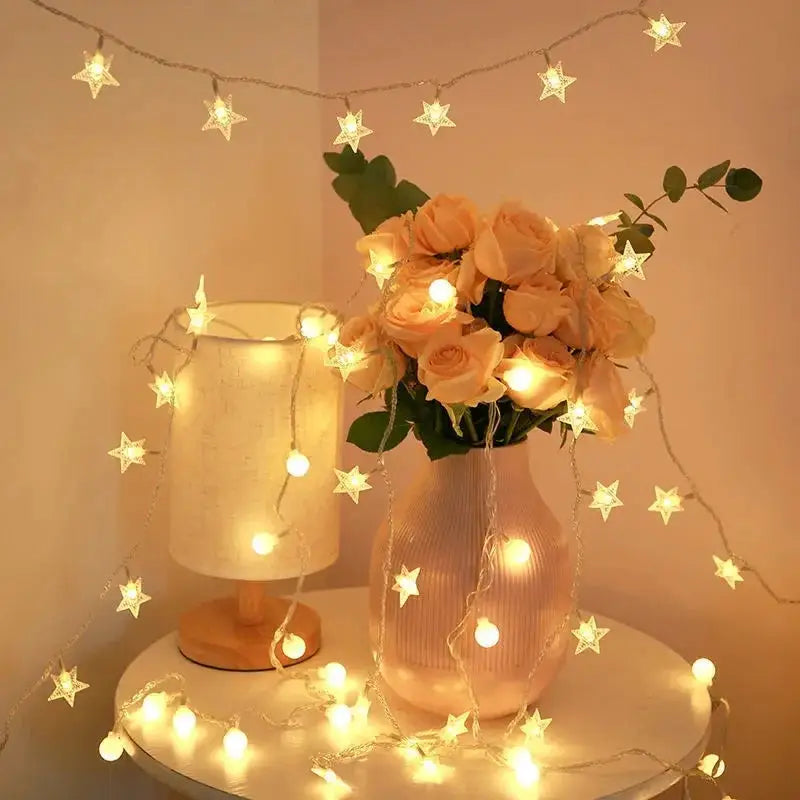LED Star Fairy String Lights – 20 Stars Battery Operated 12ft Decorative Lights for Room & Party