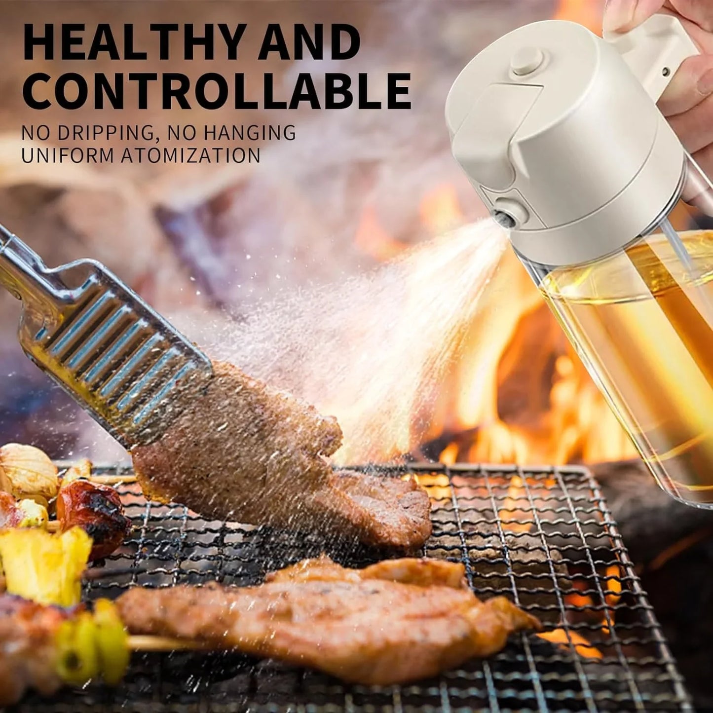 580ml Premium Glass Oil Spray Bottle – Refillable Kitchen Cooking Oil Sprayer in Pakistan