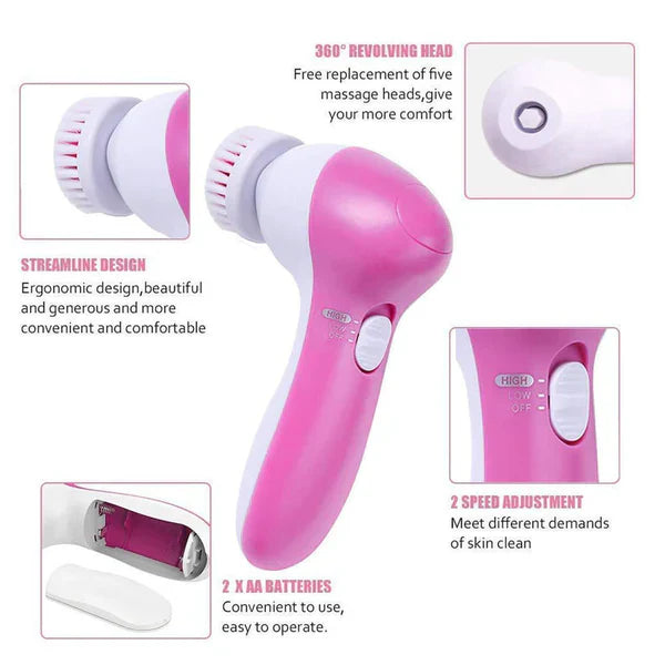 5 in 1 Beauty Care Face Massager – Deep Cleansing & Skin Rejuvenation Tool