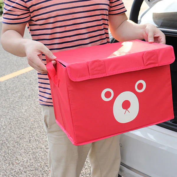 Cute Cartoon Bear Foldable Storage Box – Multipurpose Organizer for Kids & Home