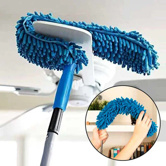 Flexible Microfiber Fan Duster with Long Rod Handle – Telescopic Cleaning Tool